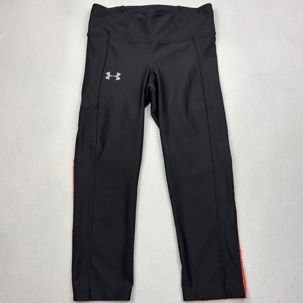 Under Armour Leggings Womens Small Black HeatGear Compression Capri Crop Running